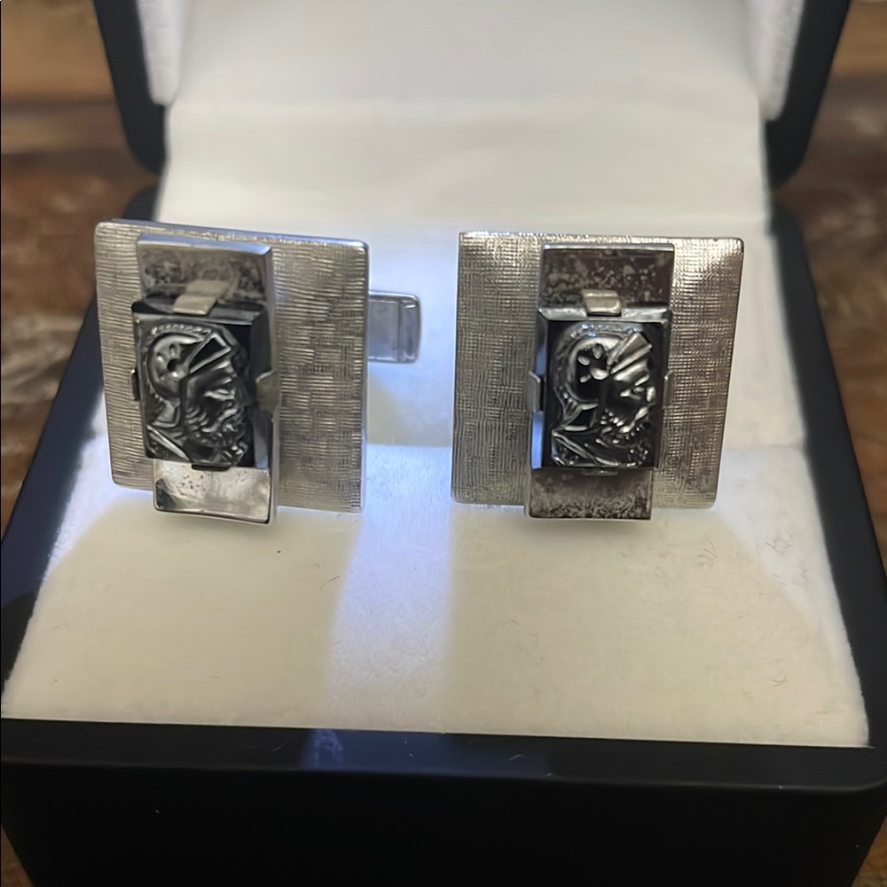Silver Roman Warrior Cufflinks